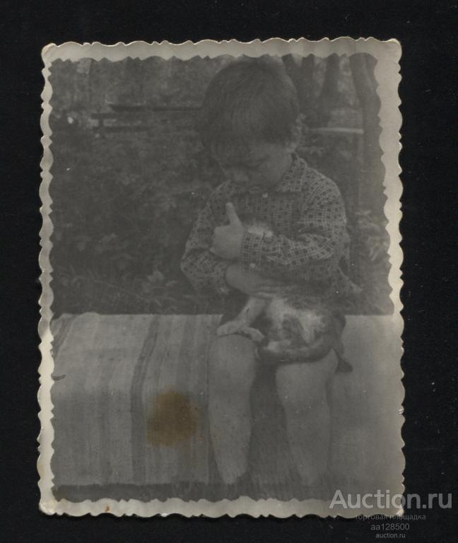 фото ребёнок кошка дети р-р 73х97 мм