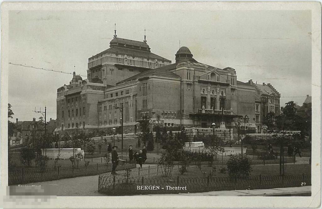 Норвегия. Берген. Театр. Заполнена, с маркой