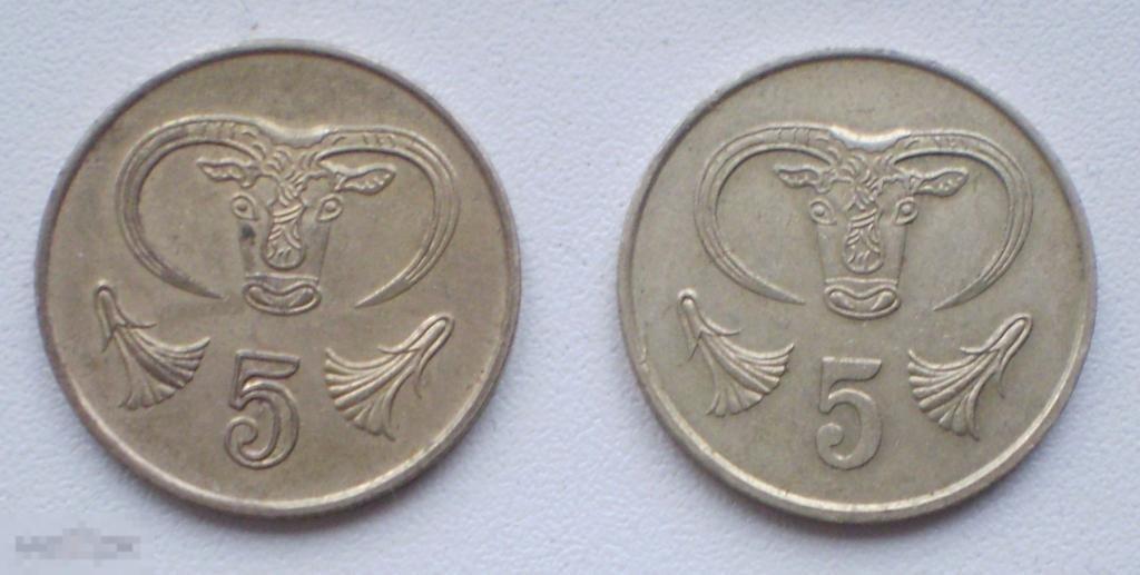 Кипр. 5 центов. 2 шт. 1983, 1993 гг.