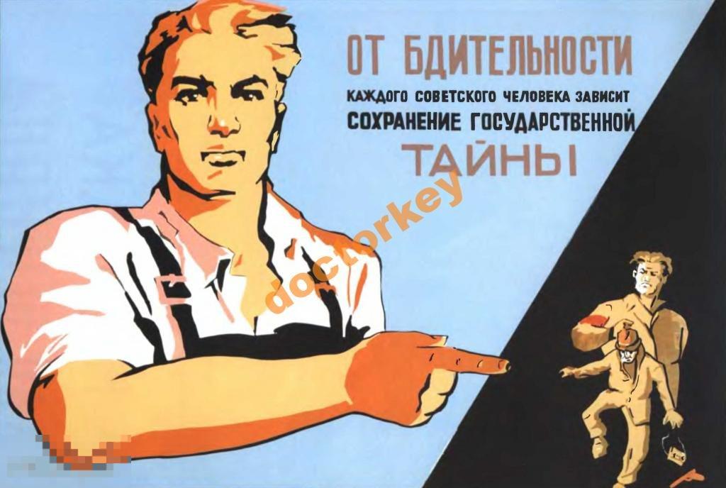 От бдительности зависит сохранение тайны. Плакат