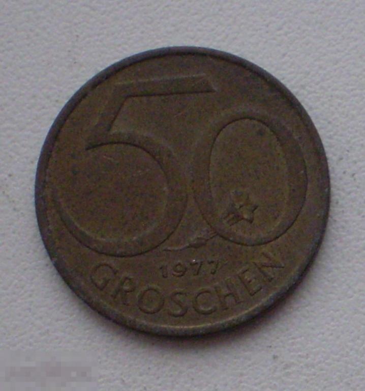 Австрия. 50 грошей грошенов. 1977 г.