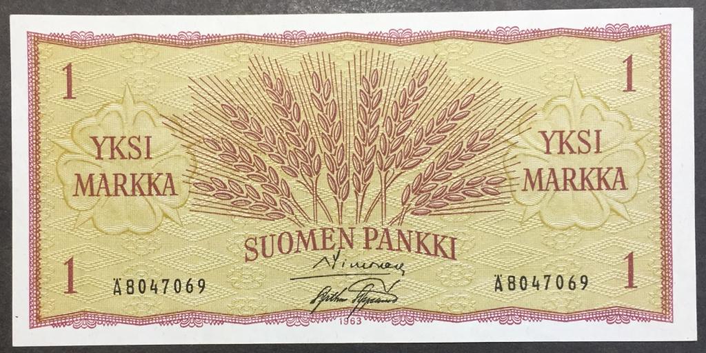 1 марка 1963 год  A 8047069 Финляндия пресс