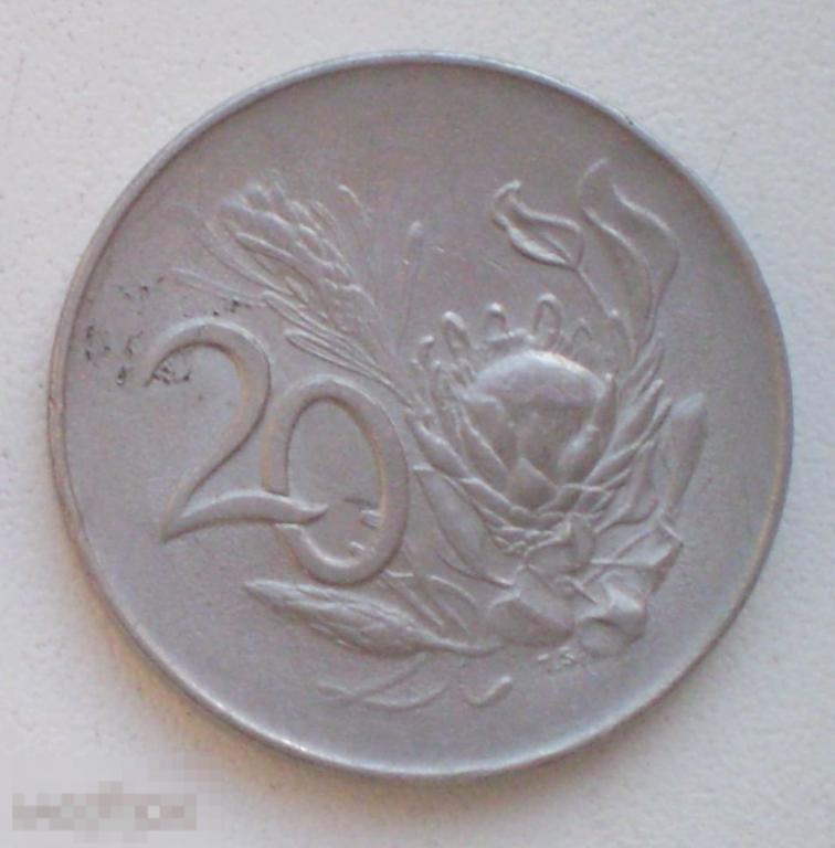 ЮАР Южная Африка. 20 центов. 1965 г.