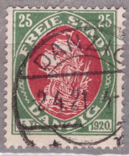 Данциг. 1921 Корабль Парусник