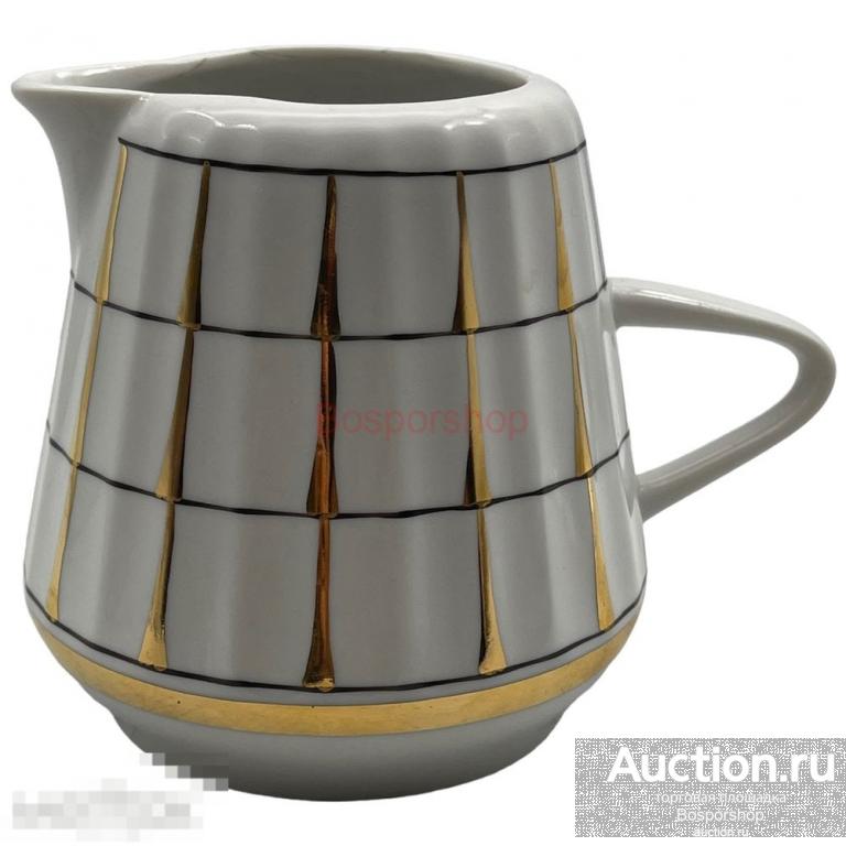 Сливочник "Клетка", 1965-1991 гг, фарфор, Дмитровский ФЗ (Вербилки), СССР