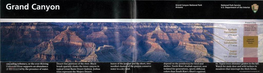 Grand Canyon National park, Arizona. Map 2015