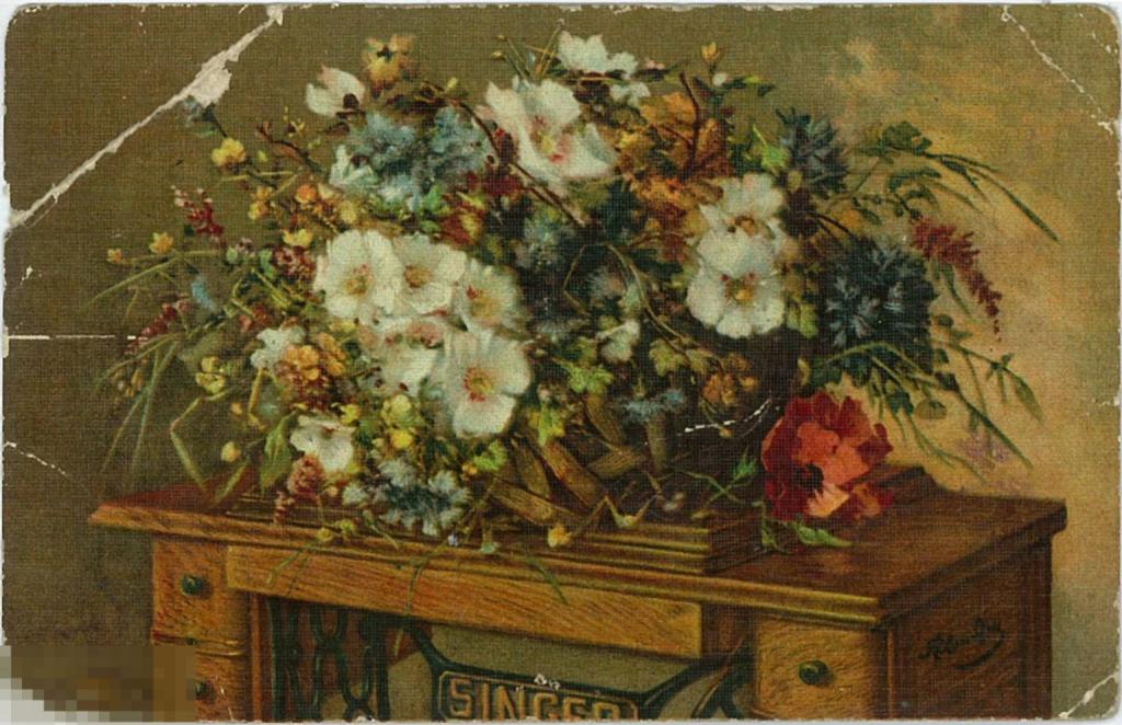 Реклама Зингер Singer. Цветы