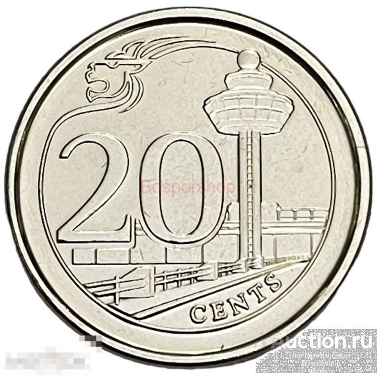 Сингапур 20 центов 2013 г. (Лот №2)
