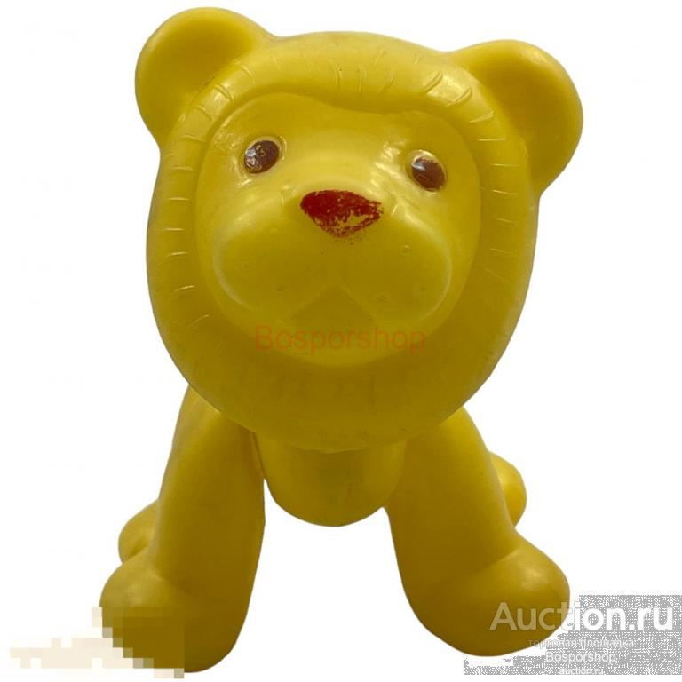 Пластиковая игрушка "Жёлтый львёнок" 1970-1980 гг. СССР
