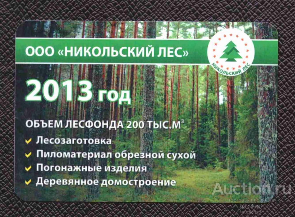 календарик  2013  год   Вологда  Никольский лес  №  6135