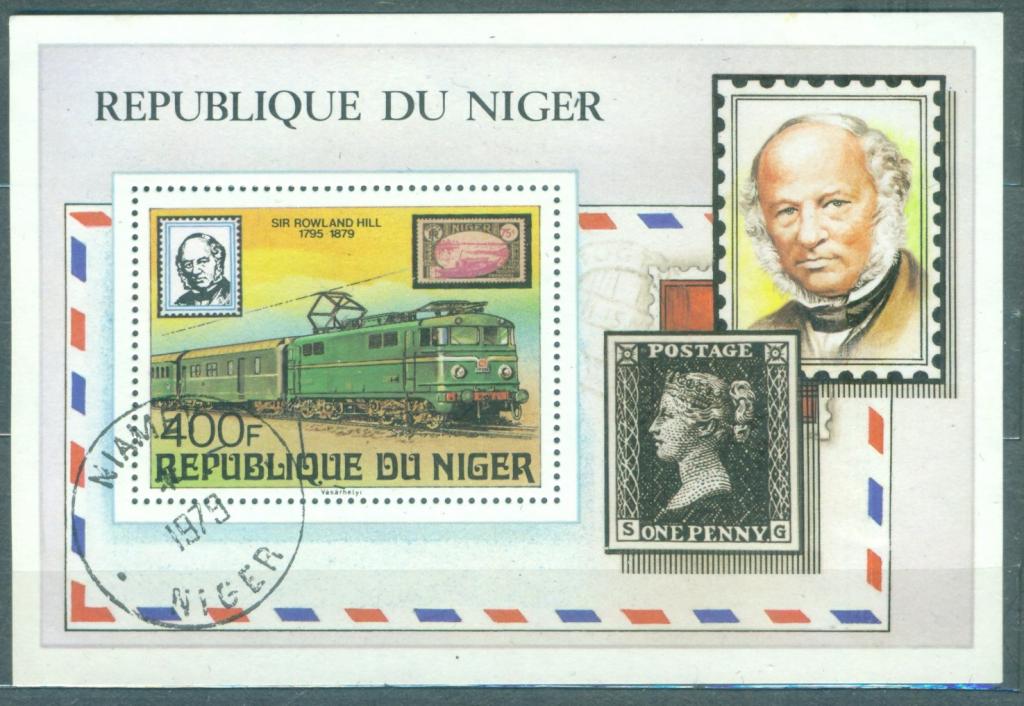 Нигер 1979 г. блок К 100-летию смети Хилла гашен.