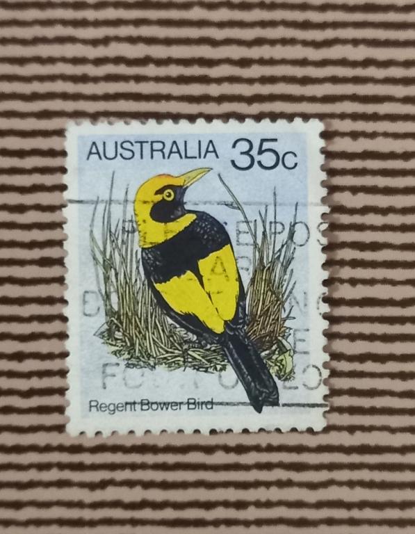 Австралия 1975 Год Фауна Птицы Австралийский золотой шалашник Гаш