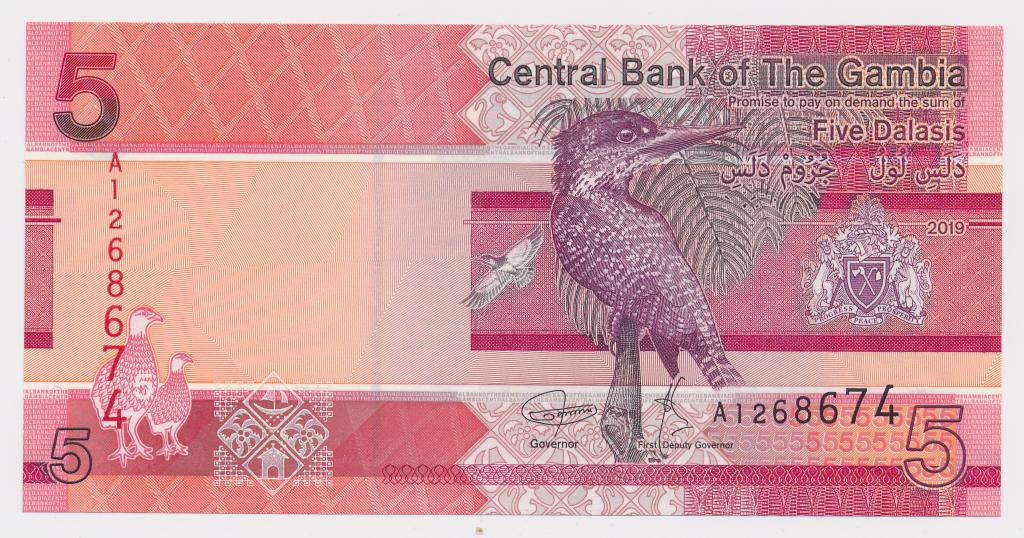 Гамбия 5 даласи 2019 UNC