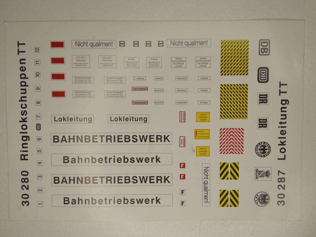 12мм.(TT) Надписи для веерного депо Auhagen