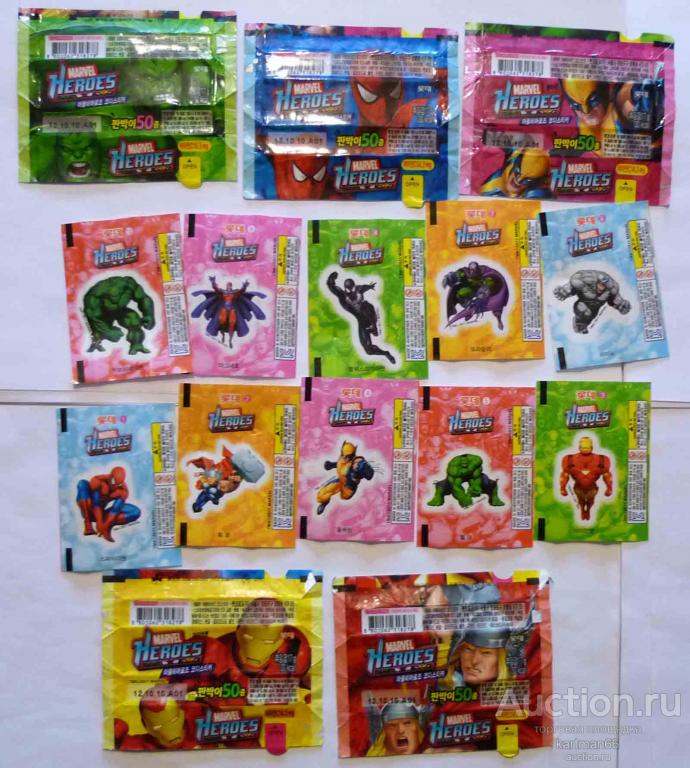 ОБЁРТКИ  MARVEL HEROES  15 ШТ
