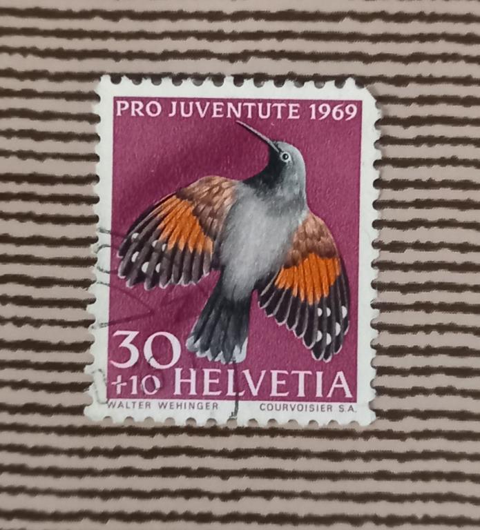 Швейцария 1969 Год Фауна Птицы  Стеноползун Гаш
