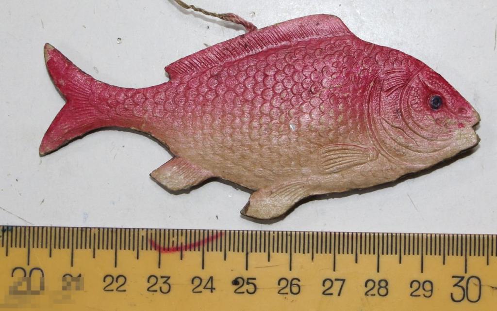 Ёлочная игрушка " Рыба". Картонаж. 1940 годы