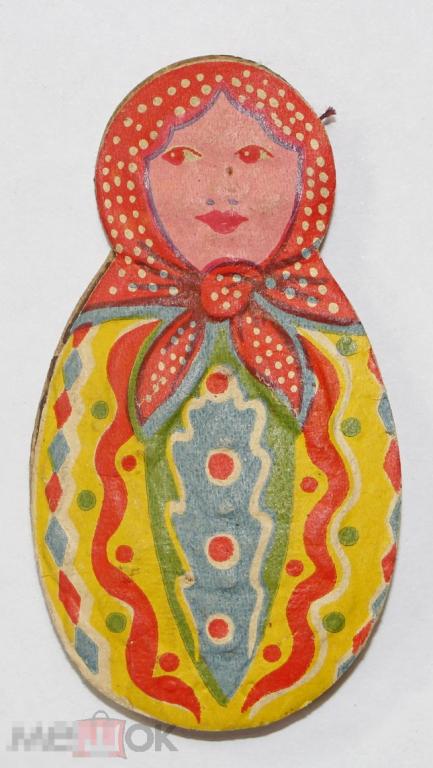 Ёлочная игрушка МАТРЕШКА. Картонаж.