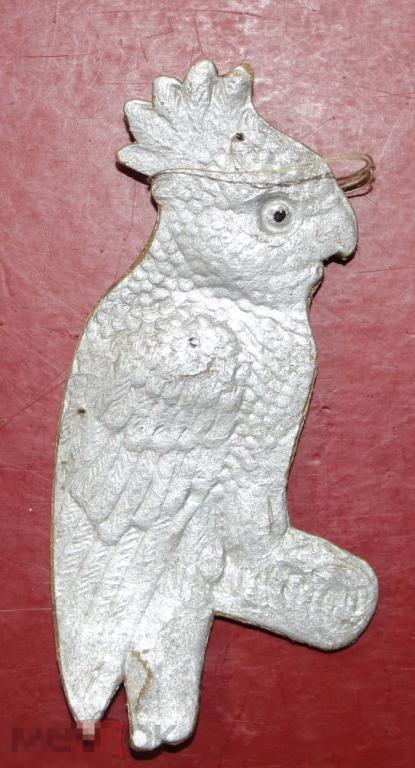 Ёлочная игрушка ПОПУГАЙ. Картонаж. Каталожная, 1940 годы.