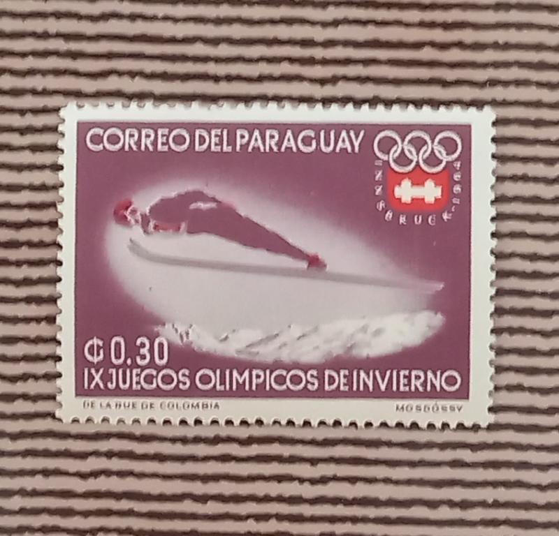 Парагвай 1963 год  Зимние Олимпийские игры 1964 года – Инсбрук Прыгун с трамплина MNH