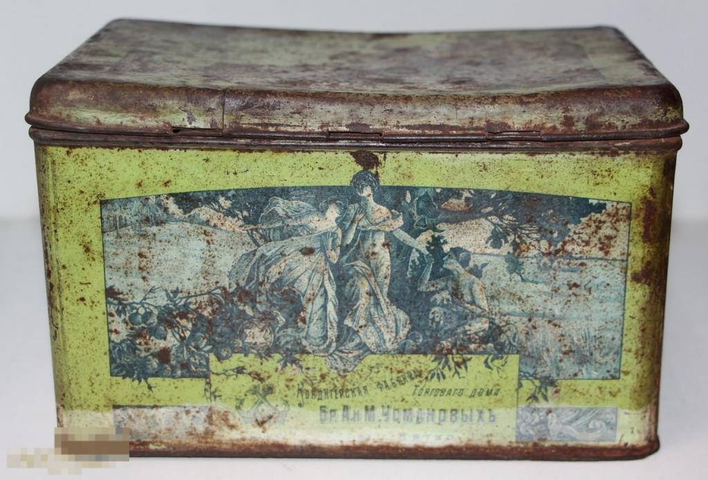 Жестяная коробка " Кондитерская фабрика торгового дома Усмановых"