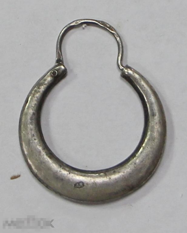 Старинная серьга. Серебро, 84 проба, именник АМ