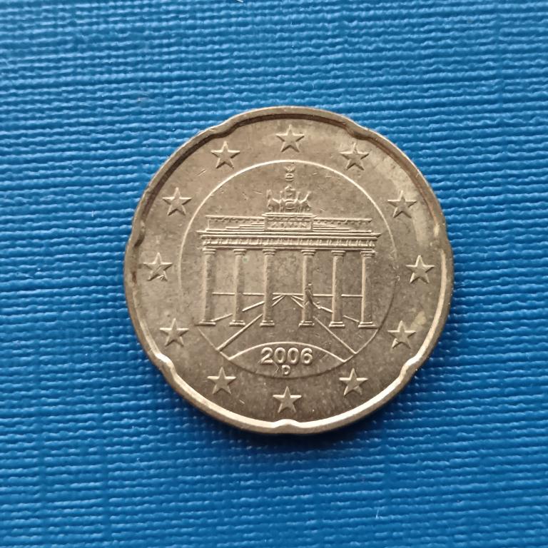 Германия  20 евро центов 2006 D год лот 20