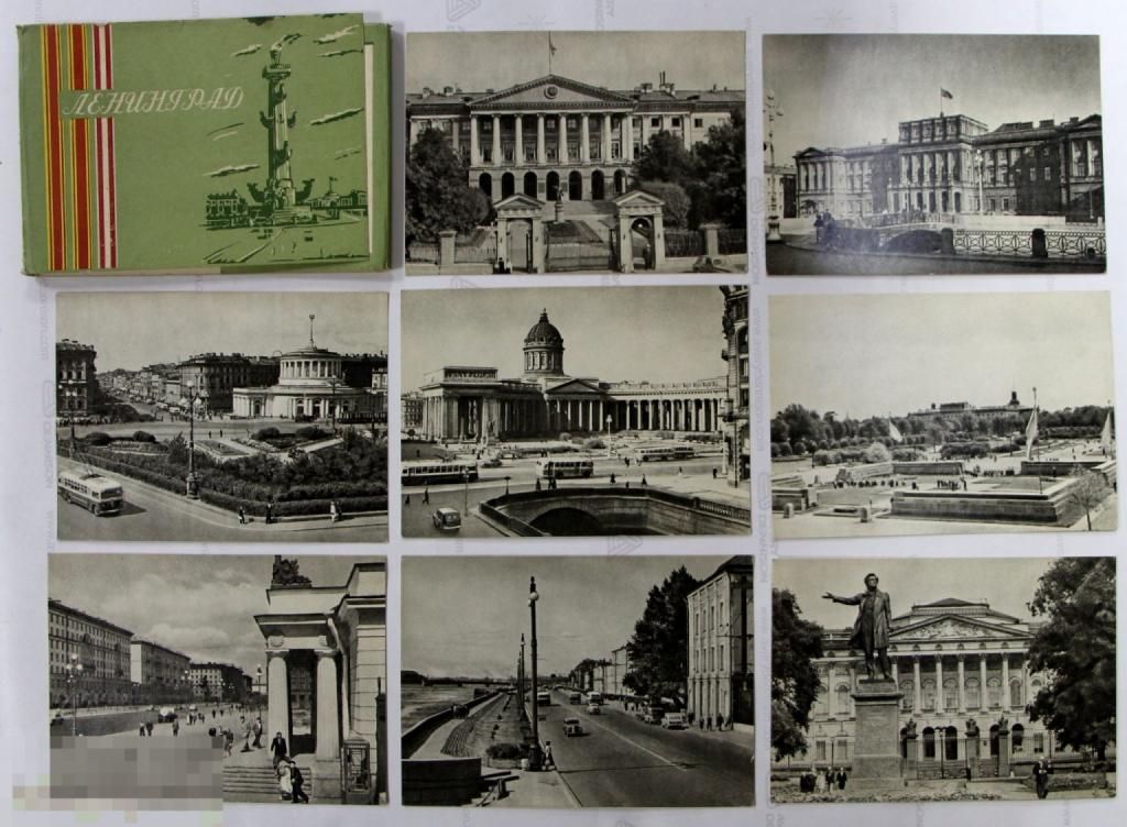 Комплект черно-белых открыток "Ленинград. ИЗОГИЗ " 30 штук. 1959 год