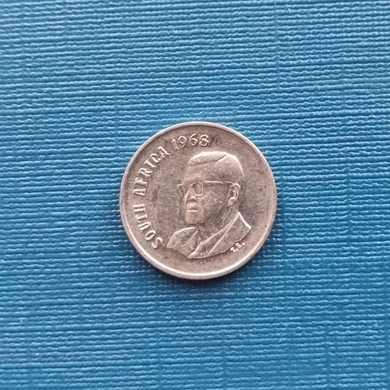 ЮАР, Южная Африка 5 центов 1968 год