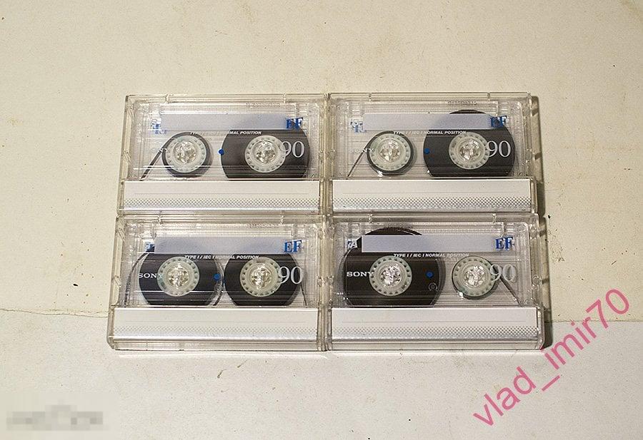 Кассета аудиокассета Sony EF 90, 4шт. одним лотом