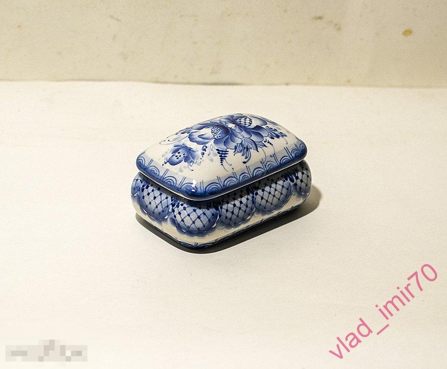 Шкатулка Гжель (?) авт. Федорова 5.5х12х8см