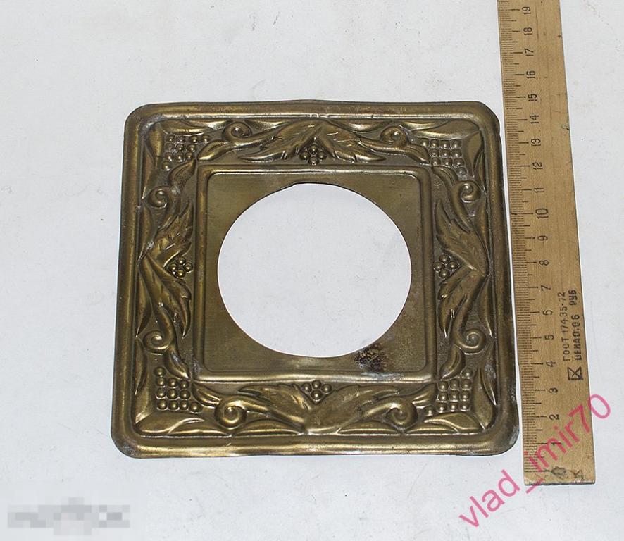 Накладка настенная для выключателя СССР латунь (2)