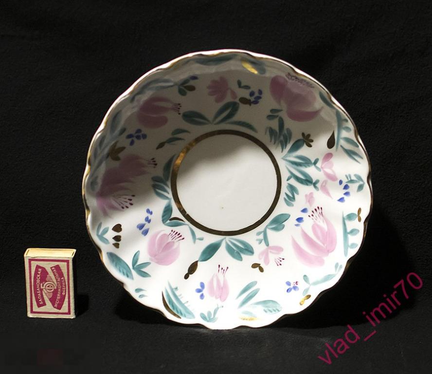 Блюдо Сухарница салатник Цветы ЛФЗ 21.5см