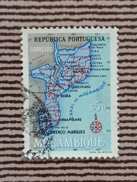 Мозамбик 1954 год  Карта Мозамбика гаш