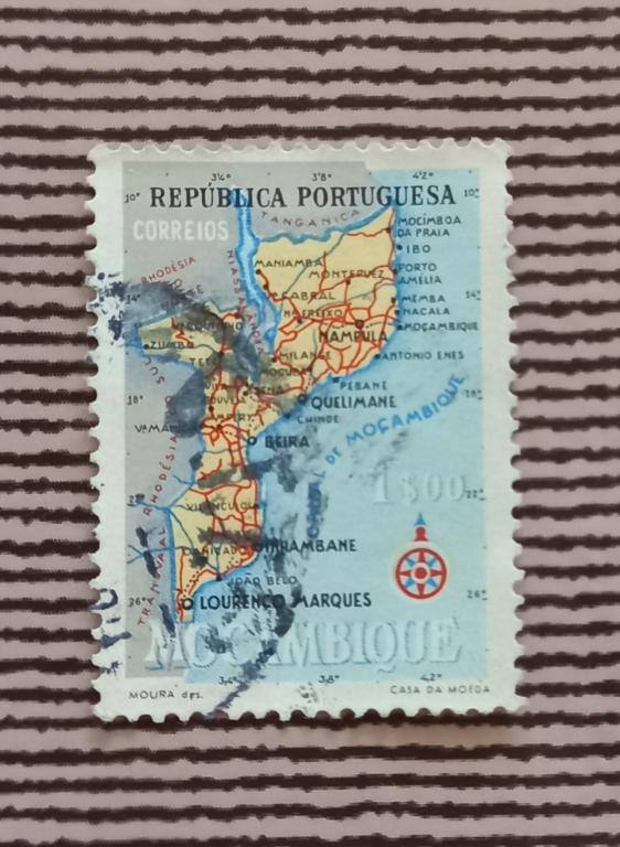 Мозамбик 1954 год  Карта Мозамбика Гаш