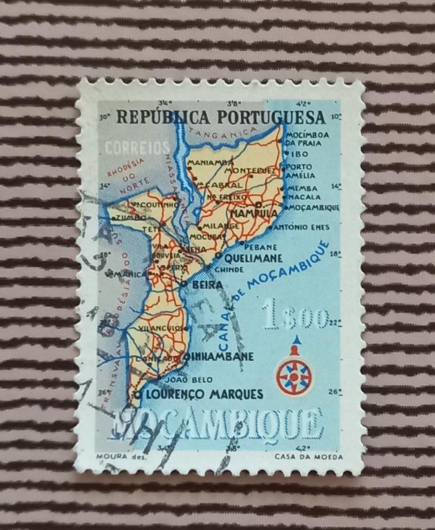 Мозамбик 1954 год  Карта Мозамбика Гаш