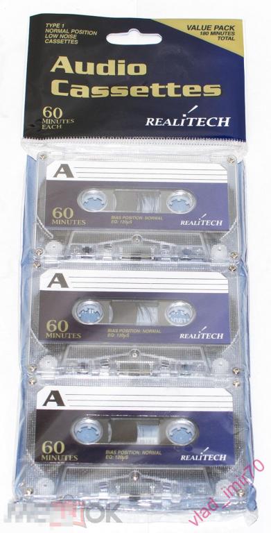 Кассеты аудиокассеты Realitech 60 3 шт. новые