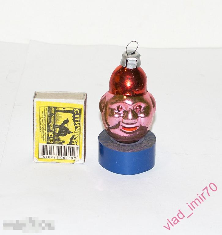 Елочная игрушка Голова клоуна СССР