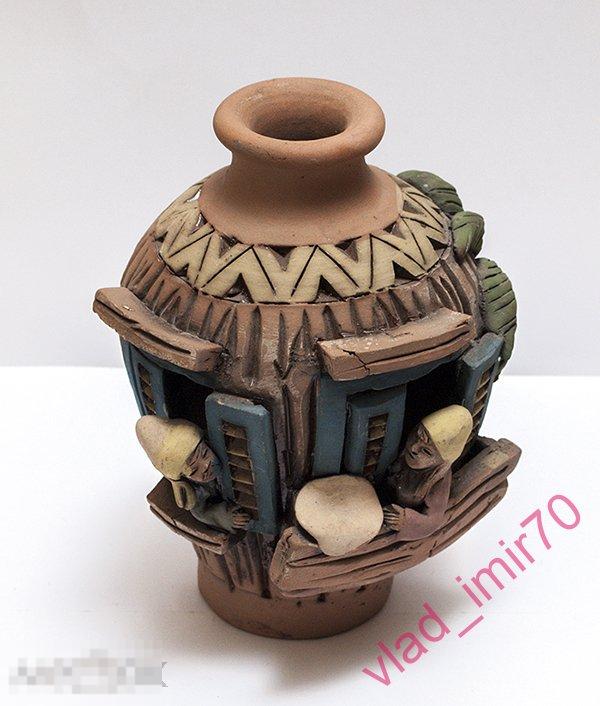 Ваза глина кашпо свечная лампа