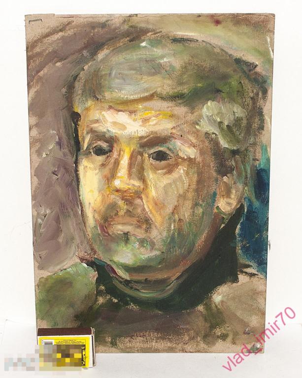 Картина Мужской портрет 1 неизвестный художник картон, примерно 80-е гг.22х33см.