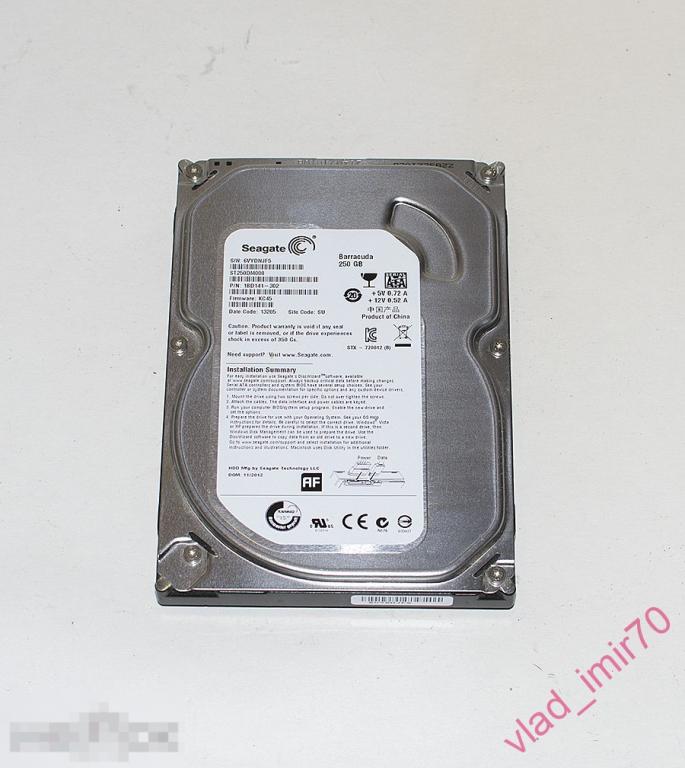Жесткий диск HDD Seagate SATA 250ГБ 3.5 рабочий