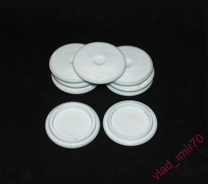 Крышка для банки, консервирования стеклянная белая СССР