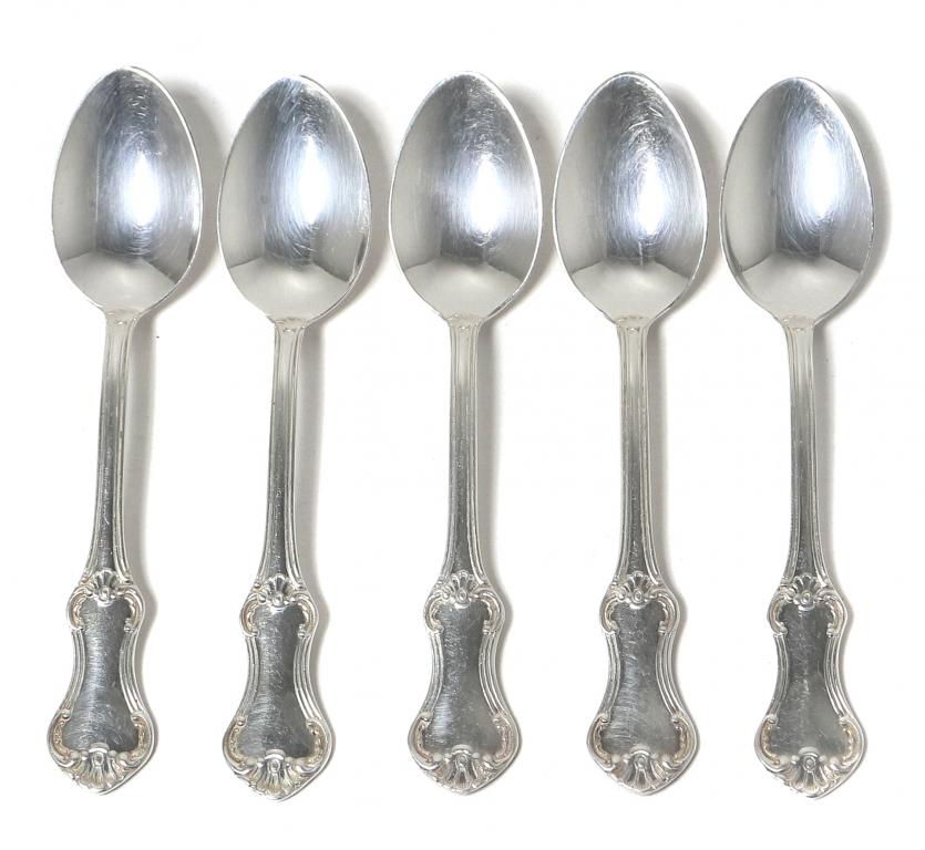 Серебряные кофейные ложки, 5 шт. Швеция, 1958 год.
