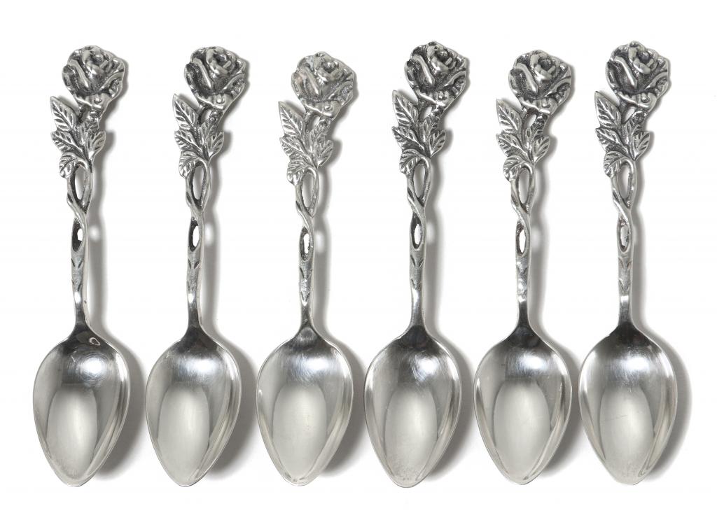 Серебряные кофейные ложки, 6 шт. Швеция, 1970 год.