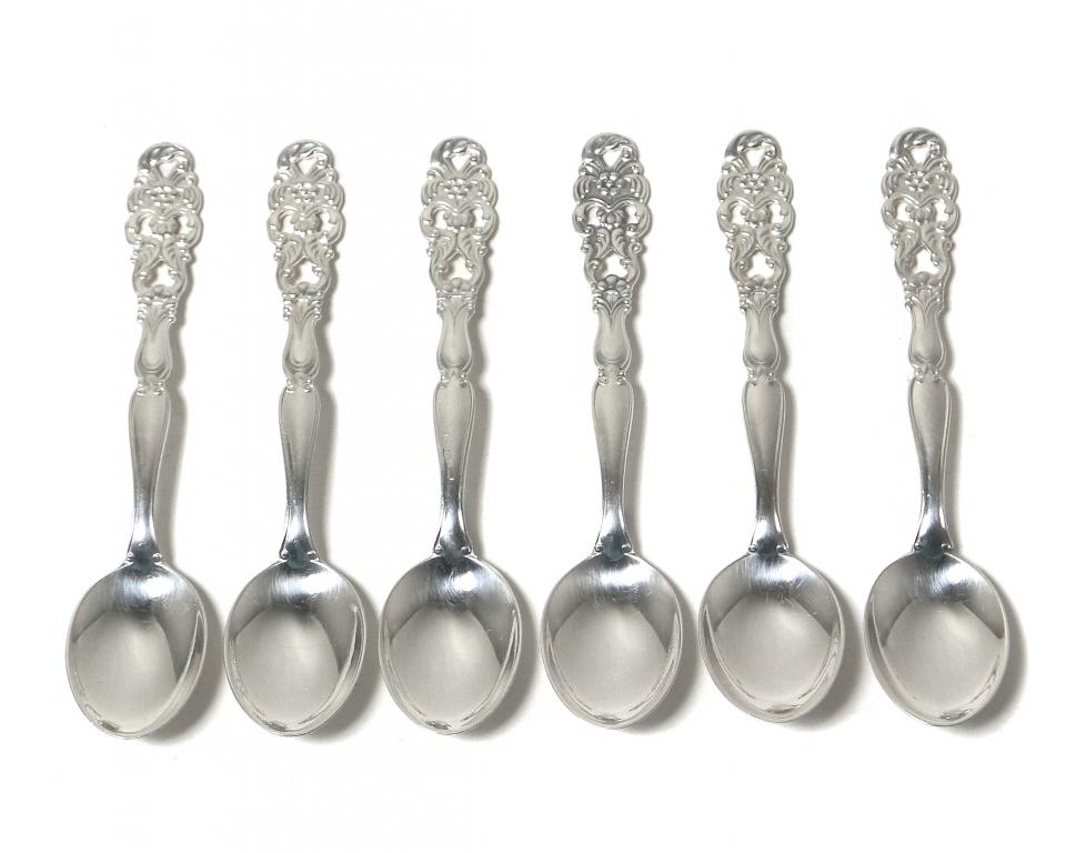 Серебряные кофейные ложки, 6 шт.​ Швеция, 1967 год.