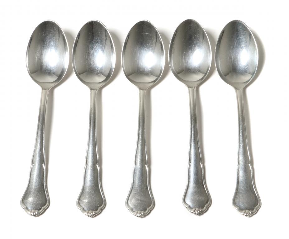 Серебряные кофейные ложки, 5 шт. Ввезены в Швецию, 1933 год.
