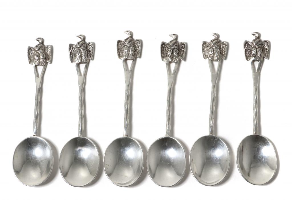 Серебряные кофейные ложки, 6 шт. Европа