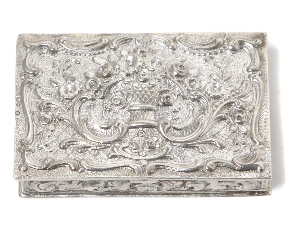 Серебряная коробка (таблетница). Швеция, 1949 год