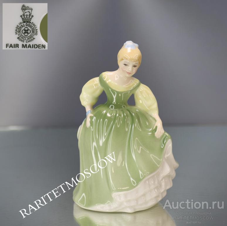Девушка статуэтка фарфор роспись шляпа Royal Doulton Англия 34