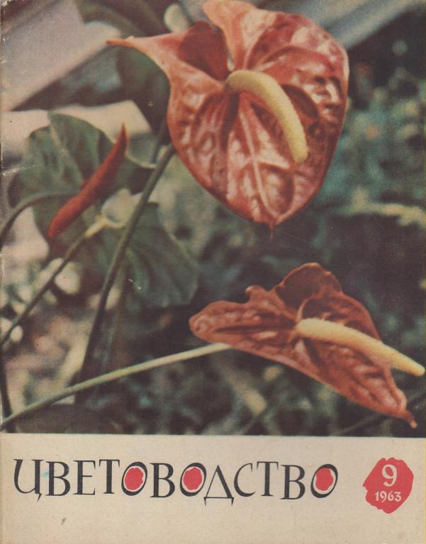 Журнал "Цветоводство" № 9 Москва 1963 Мягкая обл. 36 с. С цв илл